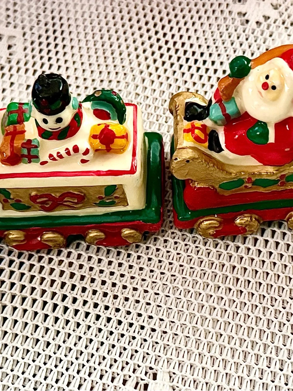 Vintage 4-Piece Christmas Train Wax Candle Set